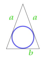 A terület egy kört írt egy egyenlő szárú háromszög