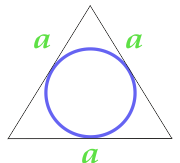 האזור של מעגל חרוט במשולש שווה צלעות