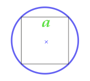 A área de um círculo através inscrito em um círculo quadrado