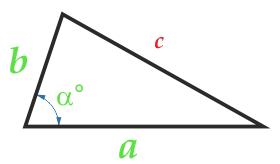مساحة المثلث على الجانبين والزاوية بينهما